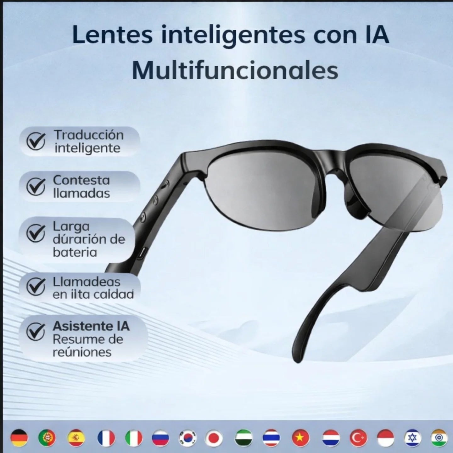 Gafas Auriculares Bluetooth y Micrófono