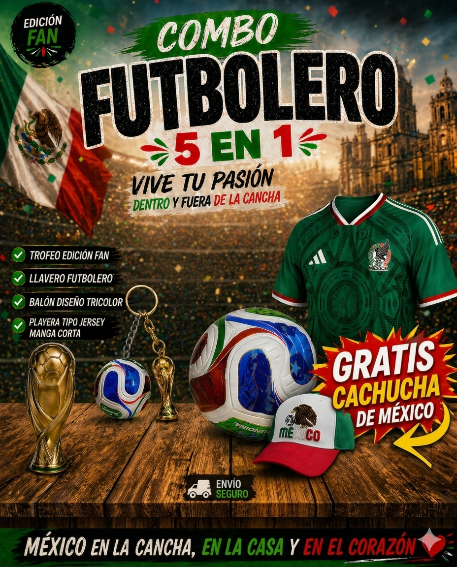 combo mundial jersey + llavero + copa + gorra + balon combo mundial
